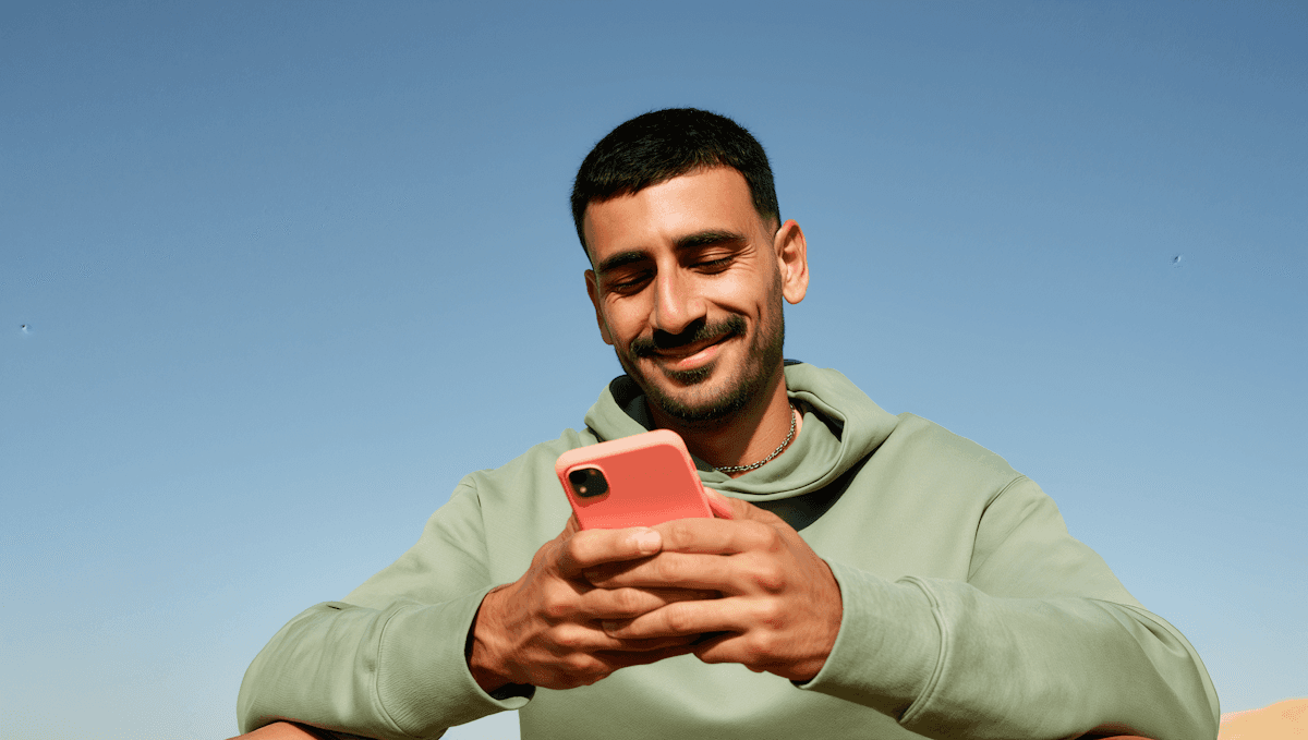 person using phone
