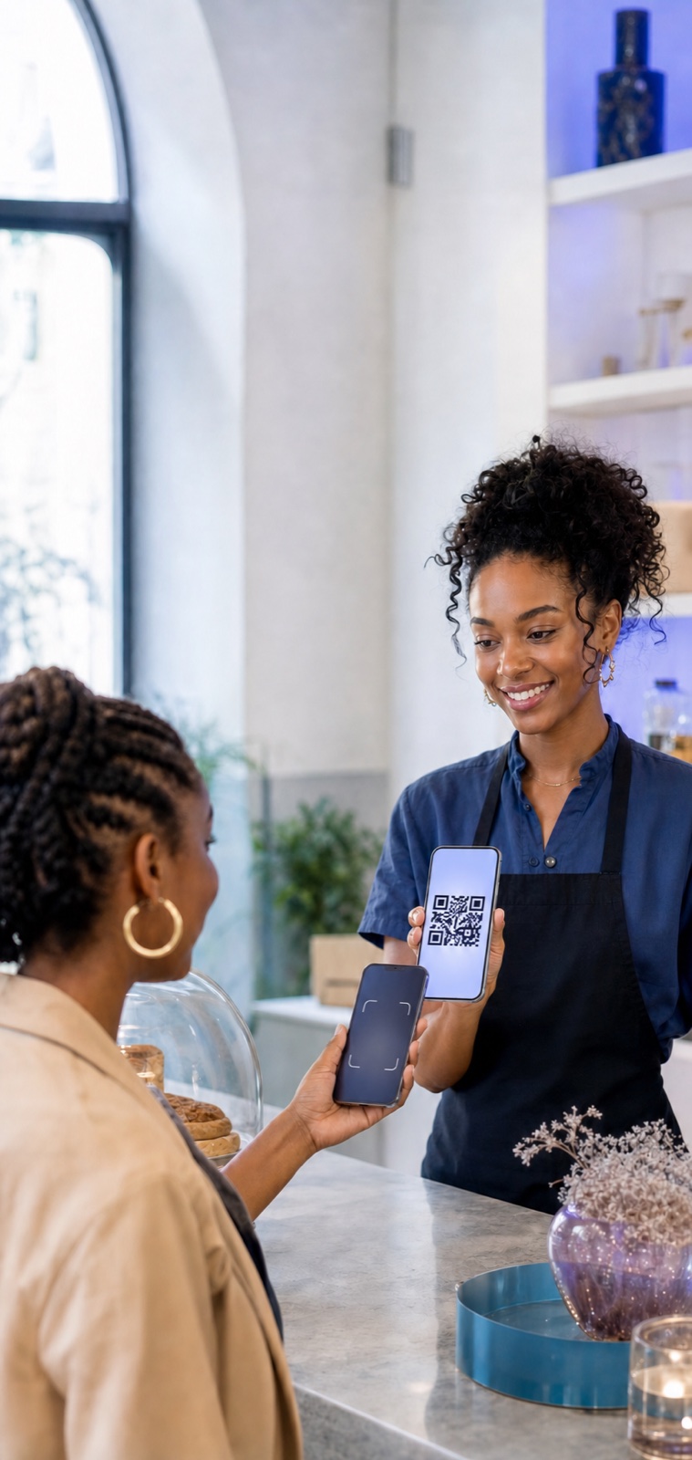 Paiement par QR code chez un commerçant